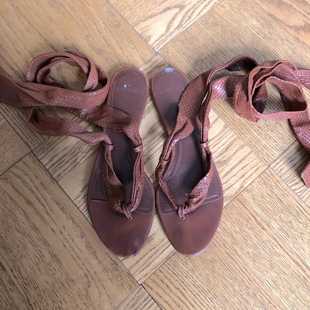 Givenchy Lace Up Leather Sandals